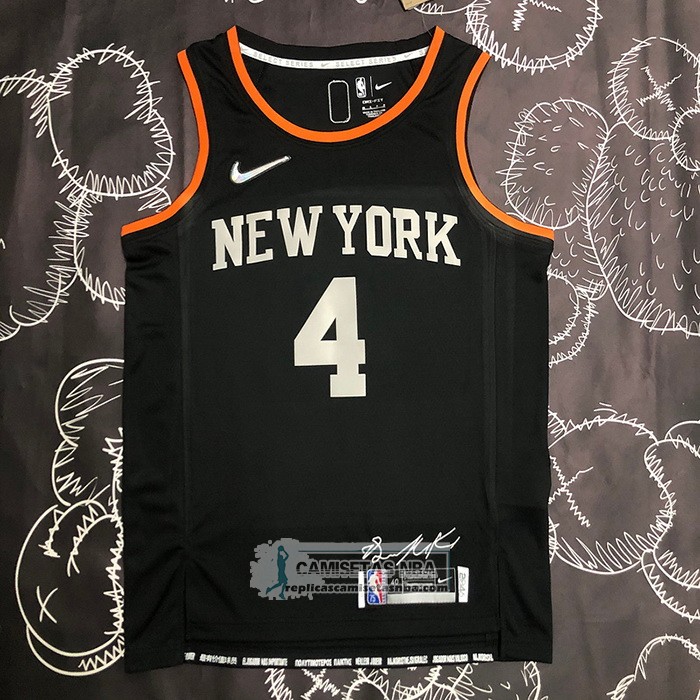 Camiseta New York Knicks Derrick Rose NO 4 Select Series Negro